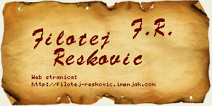Filotej Resković vizit kartica